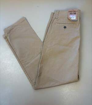 Denali Mens 32x30 Khaki Chino Pants Stretch Flat Front Casual Dress NWT